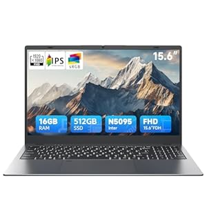 Computadora portátil de 15.6″ con N5095 (4C/4T, hasta 2.9 GHz), 16 GB de RAM 512 GB SSD (hasta 2 TB), Win11 Pro, retroiluminación, huella digital, tipo C, HDMI, USB3.2, BT5, WiFi 5, portátiles