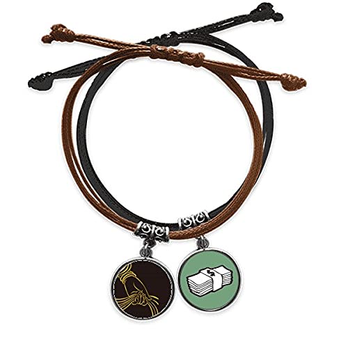 Pulsera amuleto de dinero del Budismo hecha en cuero para regalo especial