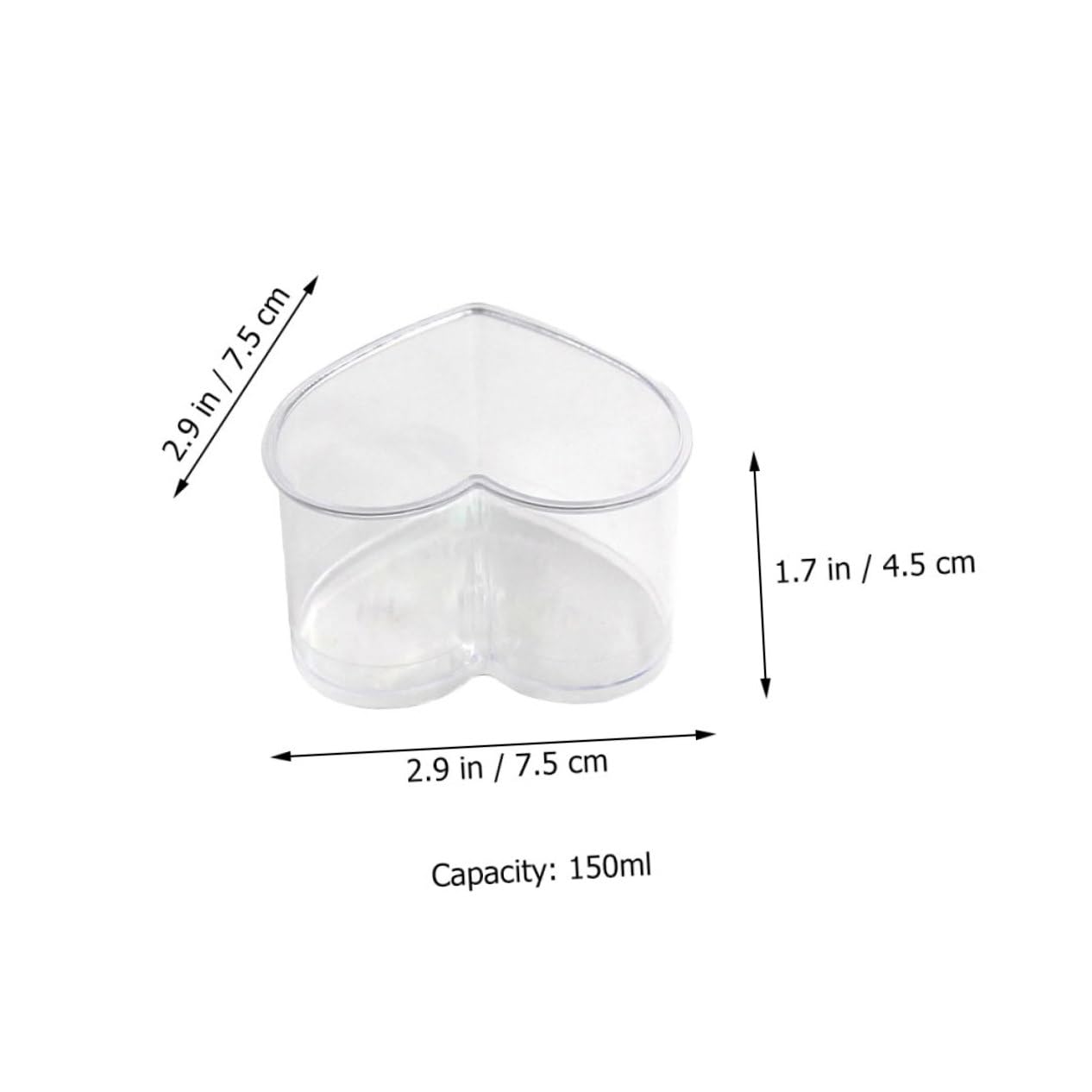 Healeved 10pcs Heart Shaped Air Cup Transparent Dessert Cup Compact Dessert Cup Clear Dessert Cups Portable Dessert Cup Heart Shaped Bowls Party Mousse Cup Fruit Cups Pudding Cup Plastic