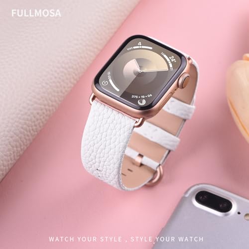 Image of Fullmosa Leather Band Compatible with Apple Watch Band 42mm 44mm 45mm 46mm 49mm, Genuine Leather Replacement Strap for iWatch Ultra3 /2 /1 SE3 /2 /1 Series 11 10 9 8 7 6 SE 5 4 3