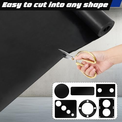 Image of 1 Pcs Neoprene Rubber Sheets Strip Roll 1 /16 Inch /31.5 inch W x 118 inch L Long Wear Resistant Gasket Strip for DIY Gaskets, Mats, Seals, Crafts, Flooring, Black