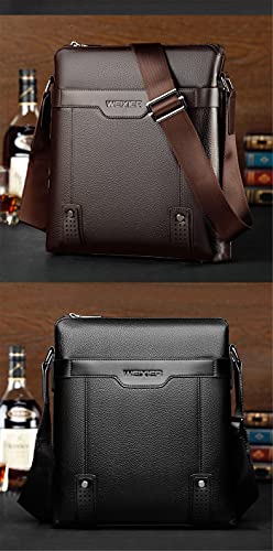 Weixier — Bolsa tiracolo masculina de couro de poliuretano,Preto， Medium