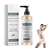 Collagen Lifting Body Oil, Körperöl Straffend, Feuchtigkeits und Pflegend Hautöl, Massageöl zur Verbesserung der Hautelastizität, Reduziert Feine Linien, Sanfte Formel (A)