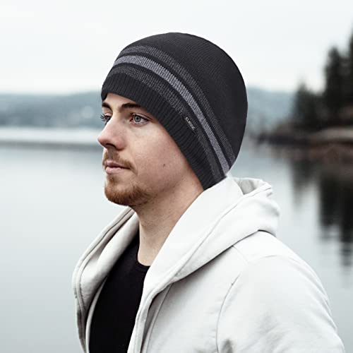 Ztl Mens Winter Beanie Hat Warm Knit Plain Skull Cap Ribbed Stocking Hat Toboggan Cap #TOP5