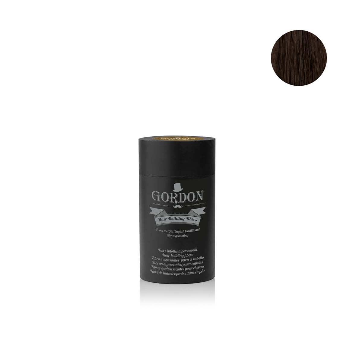 Fibre per capelli Gordon Set 2 Confezioni da 22 Grammi, copertura istantanea per il diradamento. (2 x Castano Scuro Senza Applicatore)