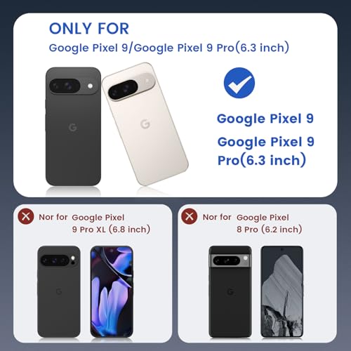 Image of Ruky for Google Pixel 9 /9 Pro Case with Privacy Screen Protector, Clear