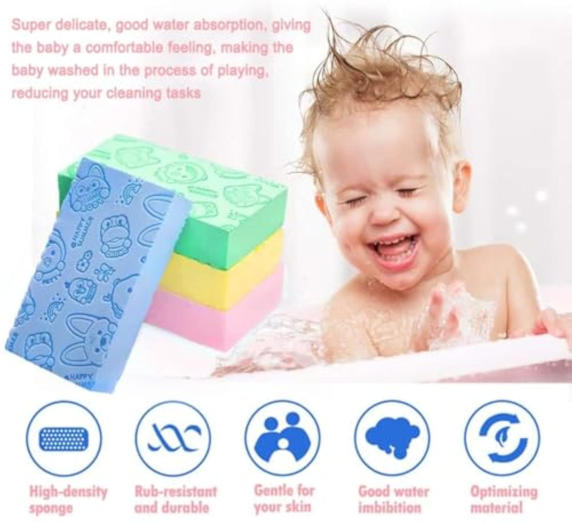 Bath Sponge Bath Brush 2 PCS Soft Exfoliating Body Scrubber