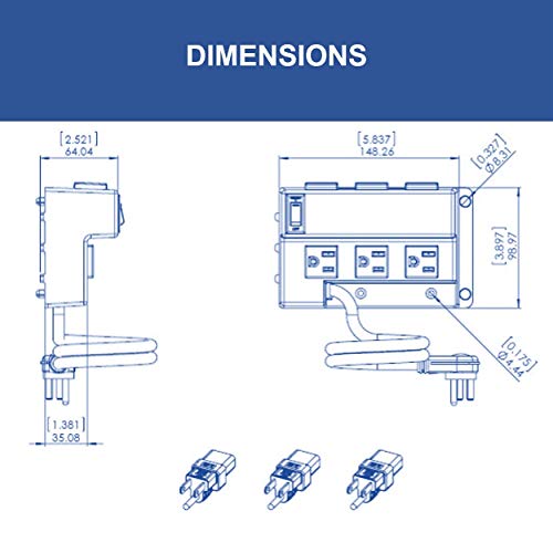 Legrand - Onq Media Enclosure Power Strip, Half Width For Power Strip Media Cabinet, Power Strip To Optimize Cable Management With 6 Outlets, 3 Iec C13 Adapters,1 Iec C7 Adapter, Black, Ac1031 #TOP6