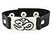 Om Bracelet, Black Leather, Adjustable