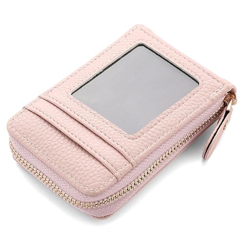 RNIEGA Small Credit Card Holder Lightweight Vegan Leather Accordion Zipper Card Wallet Fashion Rfid Wallet for Women