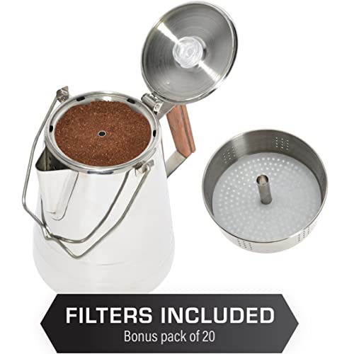 Coletti Butte Camping Coffee Pot - Campfire Coffee Pot - Stainless Steel Coffee Maker For Outdoors Or Stovetop (14 Cup) #TOP5