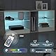 Mondeer TV Schrank, LED TV Lowboard Fernsehtisch mit 5 offenen Fächern und 1 Tür Geeignet, für Wohnzimmer Schlafzimmer, B140 x H45 x T37,5 cm, Weiß und Grau