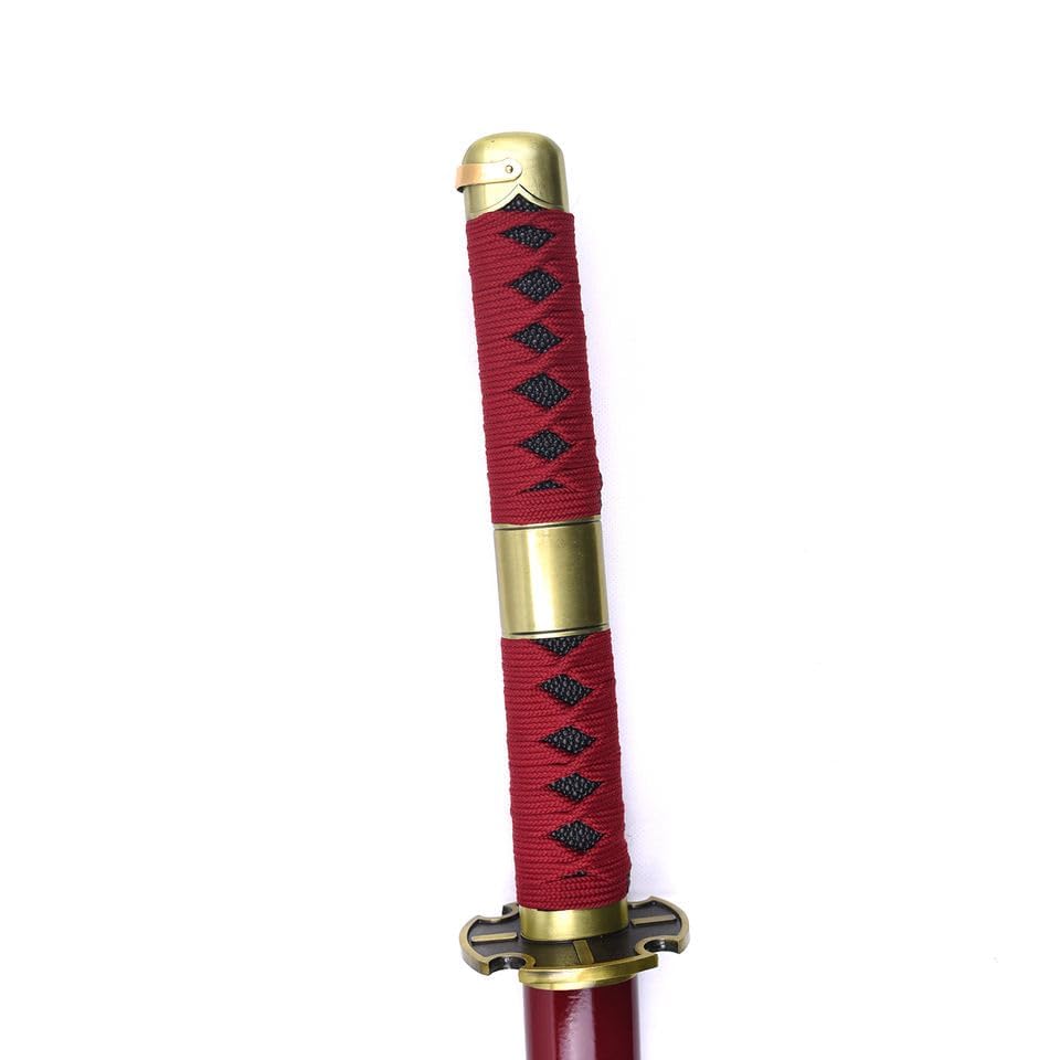 Image of Zoro Sandai Kitetsu Wooden Katana Sword - One Piece Anime Replica | Life Size Samurai Cosplay Sword for Training, Costume, Display & Gifting