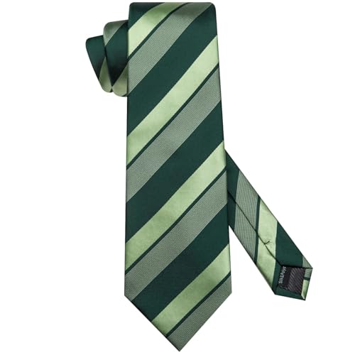 Image of Hi-Tie 70 inches Ties for Men Silk Extra Long Necktie and Pocket Square Cufflinks Set Men Big and Tall Tie Business