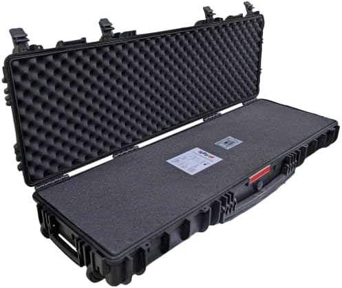 Cedar Mill Fine Firearms Tactical Double 2 Waterproof Rifle Hard Gun Case Pick & Pluck Cubed Foam for Scoped Guns Shotguns - Heavy-Duty Handle & Wheels + TSA Approved