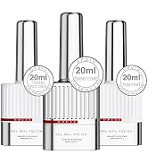 OPUIU Gel Base and Top Coat 20ml 3 Pcs Set, No Wipe Gel Nail Polish Protection Kit Matte Top Coat...