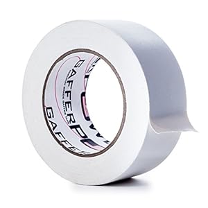Gaffer Power Real Professional Premium Grade Gaffer Tape Made in The USA – White 2 Inch X 30 Yards – Heavy Duty Gaffer’s Tape – Non-Reflective – Multipurpose – Better Than White Duct Tape