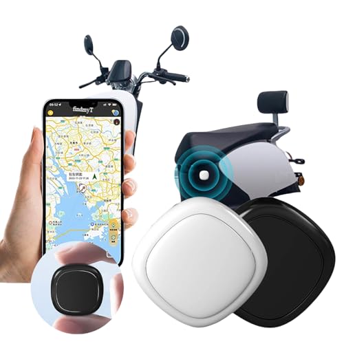 Bluetooth Tracker für Auto Fahrrad Motorrad mit starker Halterung kompatibel mit IOS und Android langlebige kompakt leicht (Schwarz)