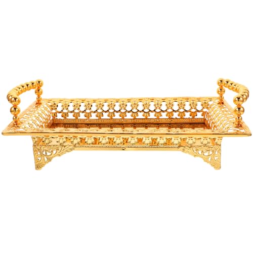 PRETYZOOM Iron Fruit Serving Plate Fruit Storage Plate with Dividers for Desktop Multi-functional