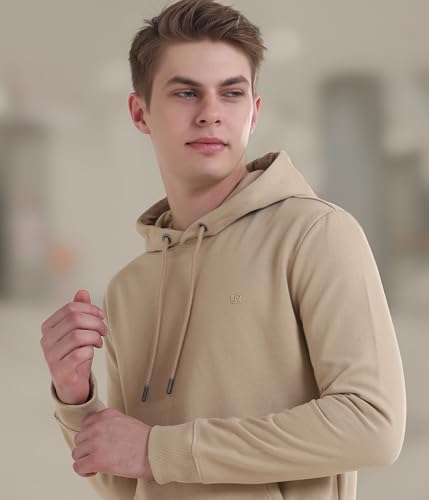 Image of TURMS Anti Stain Men's Hoodie | Anti Odor Water Repellent | Cotton Blend Casual Travel Edition Hooded Sweatshirt | Winter Wear Pullover