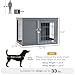 Dog Cage Furniture Wire Indoor Pet Cage, Furniture Style Crate, Furniture Style Dog Cage, Pet Furniture, Side Table with Double Doors, Locking Dog House, Suitable for Small and Medium Dog Houses, Gray