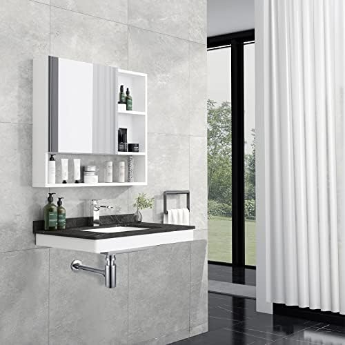 Mighbow Pop up Basin Waste and Bottle Trap Set Deodorant for Bathroom Sink with Overflow Chrome Slotted Click Clack Drainage, Extendable Waste Trap, UK Standard