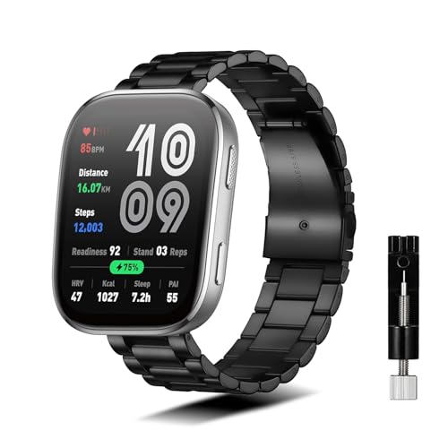 [NicMool] �o���h 22mm For Amazfit Bip 6 / 5 / Balance/Cheetah/GTR 4 / Pace/Stratos 3 �����o���h �X�e�����X�� �����x���g �����ȒP �ʋC �ϖ��Ր� �ϐH�� ���v�o���h �������