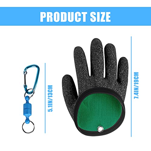 Foto von Mitening 2 Stück wasserdichte Angelhandschuhe, Angelhandschuhe, Angelhandschuhe Raubfisch mit und Magnetverschluss, für Den Sicheren Umgang mit Hecht, Wels, Zander
