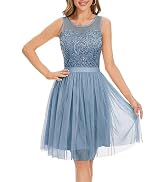 Bridesmay Women's Tulle Prom Dress Short Homecoming Dresses 2023 A-Line Beaded Sequin Cocktail Dr...