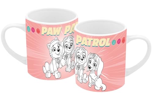 Ausmaltasse Paw Patrol Girl Pup Power 250ml, Kindertasse, Tasse, Keramik, Anmalbar, DIY, Chase, Skye, Marshall, Everest, Liberty, zum Ausmalen