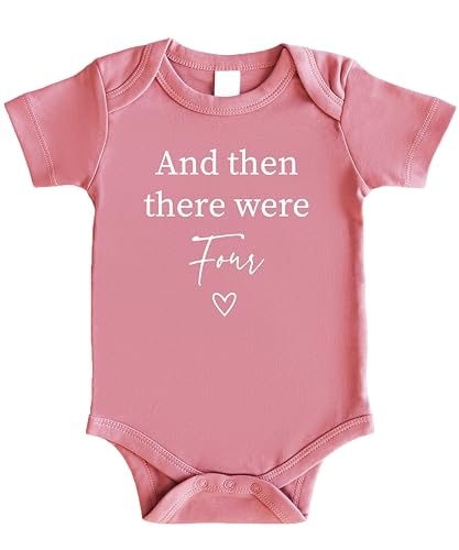 Olive Loves Apple Baby Announcement And Then There Were 4 Heart Baby Big Sister Big Brother Sibling Mauve Bodysuit Newborn