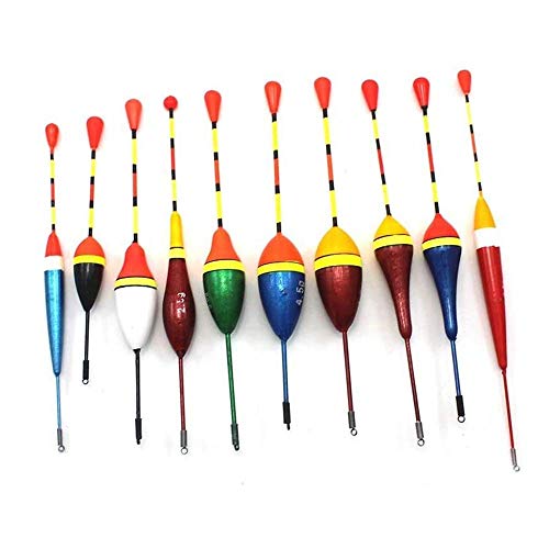 Flotadores de Pesca,Juego de Flotador de Pesca,10 Pcs Flotadores de Pesca Coloridos,Alta Sensibilidad,Utilizado para La Pesca de La Anguila Trucha,Hay Muchos Modelos para Satisfacer Sus Necesidades