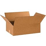 Partners Brand P18126 Flat Corrugated Boxes, 18'L x 12'W x 6'H, Kraft (Pack of 25)
