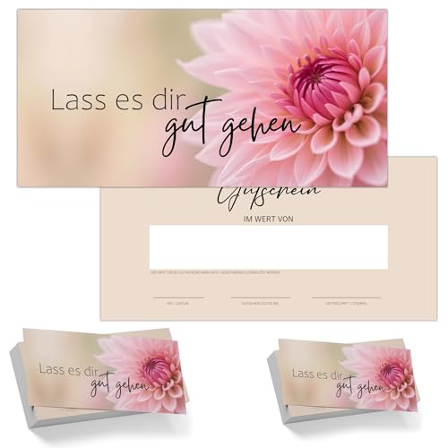 Gutscheine 25er Set als Blankovorlage zum Ausfüllen | für Wellness Yoga Massage Kosmetikstudio | Gutscheinkarte Geschenkgutschein | Gutschein Vorlagen