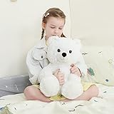 Tezituor Teddy Bear Stuffed Animals 18inch, White Teddy Bear Plush Toy Gifts for Girls, Girlfriend, Wife on Valentine's, Birthday, Easter