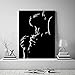 Modern Nude Black and White Sexy Couple Lover Painting Home Decor Canvas Wall Art Picture for Living Room Bedroom Hotel, Framed 18''x24''