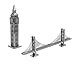 Produktbild Metal Earth Fascinations Big Ben Tower und Golden Gate Bridge 3d Metall Puzzle, Konstruktionsspielzeug, Lasergeschnittenes Modell