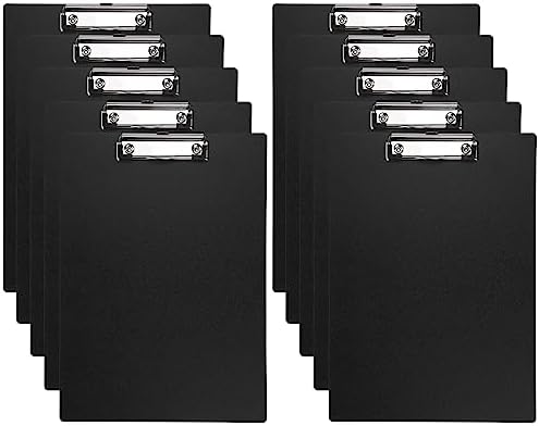 Pack Of 6 Black A5 Clipboards With Butterfly Clip With Ruled