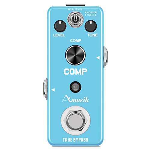 Amuzik Compressor Guitar Effect Pedal Analog Compression Ultimate Comp Effect Pedals for Electric Guitar Comp Pedal Ture Bypass