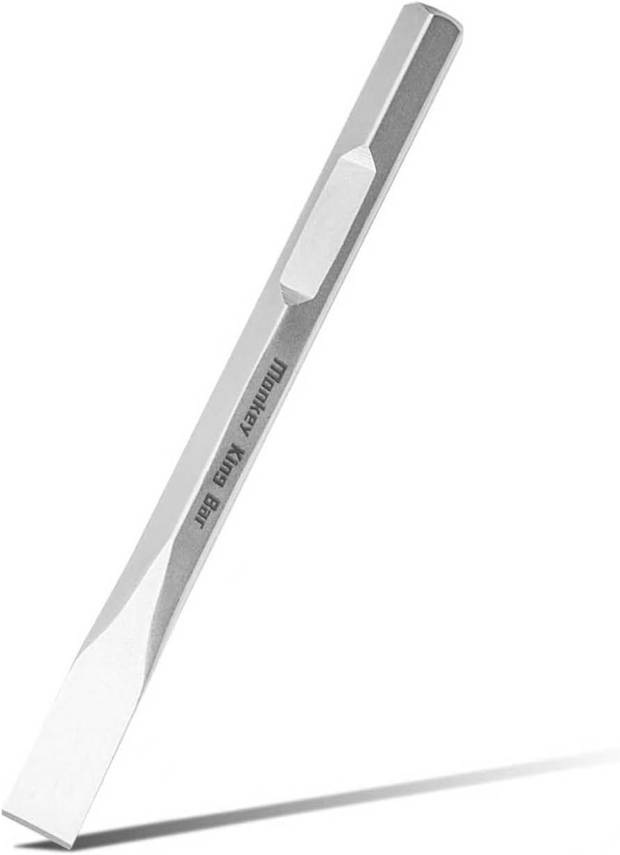 Monkey King Bar- Long 16 Inch Hex Chisel Bit- Flat Chisel Bit Ideal for Removing Masonry- Notch 1-1/8" Hex & Spline Hammer Steel