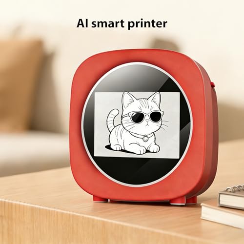 Image of AI Thermal Printer, Voice Control Multi Language, Portable Inkless Wireless Printer 6 Art Styles AI Doodle, 1300mAh, Fun Gifts for Kids DIY Study Notes Scrapbook