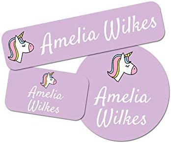 Custom Girl Combo Label Pack (176 ct.) - Waterproof Name Stickers - Stick-On & Easy to Apply (Unicorn)
