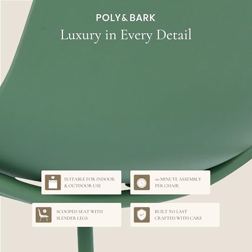 Image of Poly & BARK Isla Bar Stools Set of 3 - Counter Height Bar Stool for Kitchen - Set of Counter Stools - Indoor /Outdoor Barstools - Modern Kitchen Bar Stools - Pistachio Green