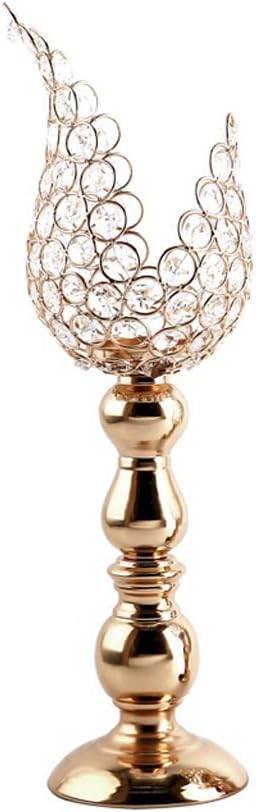 European Type Gold Electroplating Iron Craft Products Petal Candlestick Home Ornaments Wedding Props