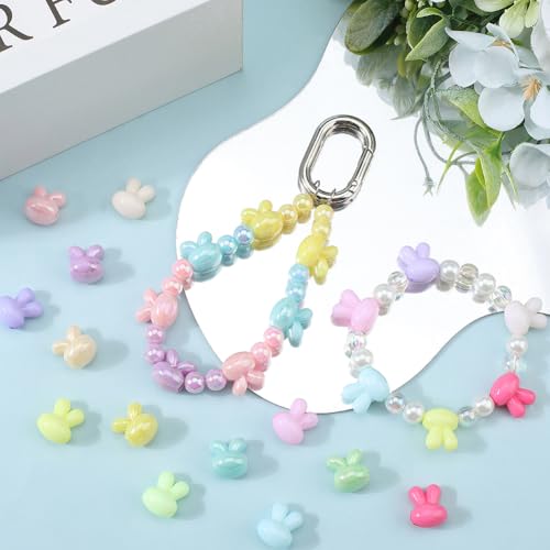 Perles d'espacement lapin acrylique lisse finition opaque bijouterie diy
