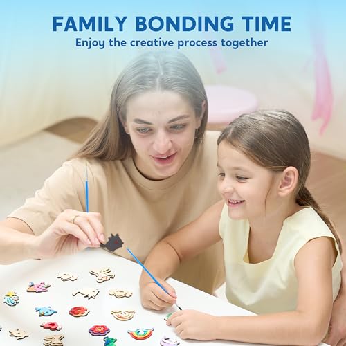 image for JOYIN 12 pcs Fantasy Wooden Magnets, Kids Unicorn Painting Craft, Spri