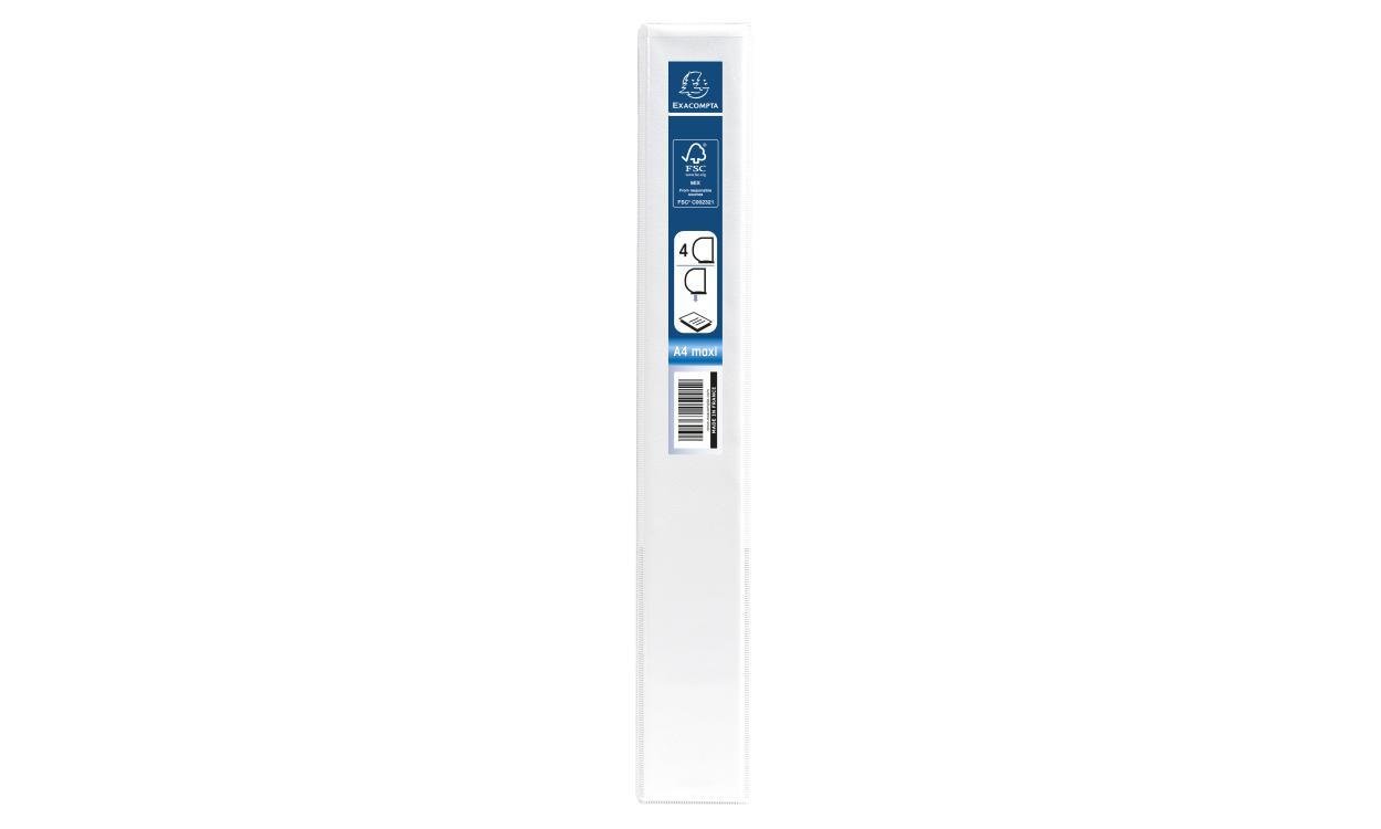Exacompta Segregator Kreacover A4 Maxi 4 Ax, średnica 25 mm, grzbiet 47 mm, biały, 10 sztuk