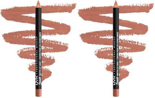 Image of NYX PROFESSIONAL MAKEUP Suede Matte Lip Liner, Velvety-Smooth, Long-Lasting Formula For A Defined Lip Makeup Look - Stockholm (Pink) (Pack of 2)