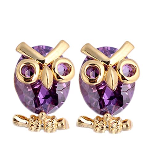 Boucles d'oreilles en Or 9k anti-allergie améthyste pour femmes