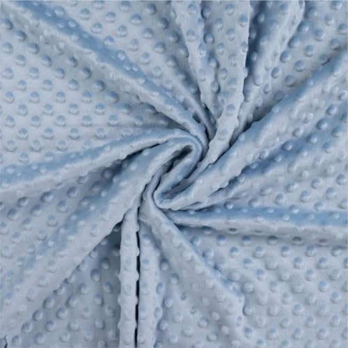 Minky Chantal Minkistoff Kuschelweich und wärmend für Decken, Pullover, Nicki, Kuschelstoff-250g/ Qm-50 cm Schritte-Meterware-ca. 150 cm breit Öko-Tex Standard 100 (Soft Blue)
